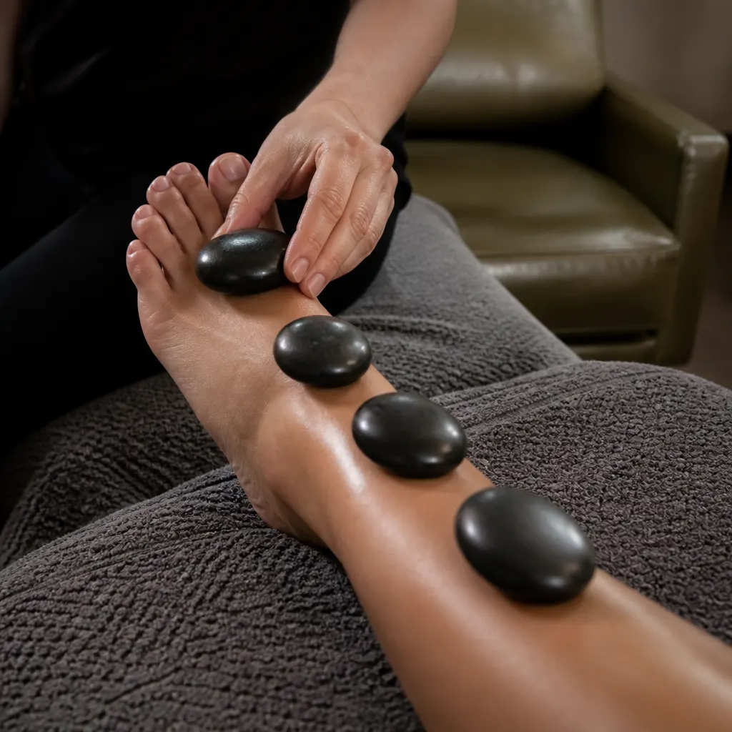 Smooth heated stones used during the Privé signature ritual